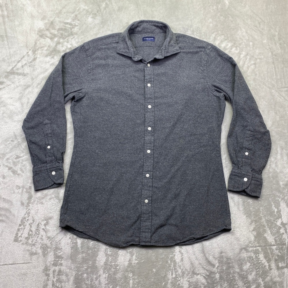 Proper Cloth Beacon Flannel Casual Shirt‎ Men Charcoal Heathered Button Down S